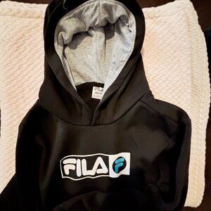 Fila Boys Black Fleece Hoodie Sweatshirt Size 14/16 NEW with Tags MSRP $40